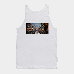 Japanese city pop art - Dotonbori Namba district Osaka city Japan in Japanese language NIGHT 2 Tank Top